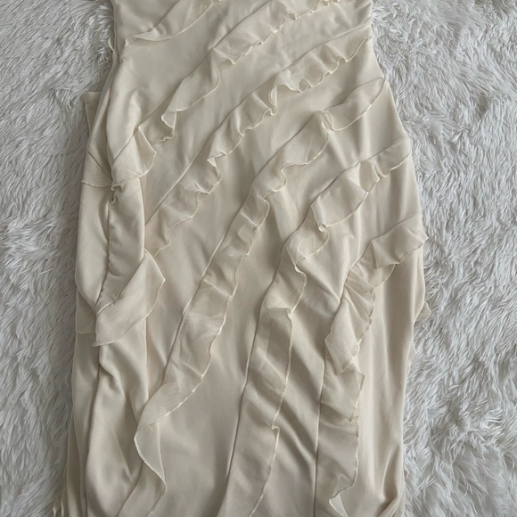 Polly Women’s Cross Strap Ruffle Floor Length Dress - Picture 6 of 7